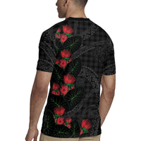 Hawaiian Kakau Art Rugby Jersey Taro Leaves with Ohia Lehua and Pakala Pattern LT03 - Polynesian Pride