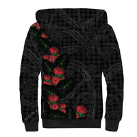 Hawaiian Kakau Art Sherpa Hoodie Taro Leaves with Ohia Lehua and Pakala Pattern LT03 - Polynesian Pride