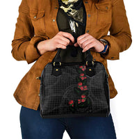 Hawaiian Kakau Art Shoulder Handbag Taro Leaves with Ohia Lehua and Pakala Pattern LT03 - Polynesian Pride