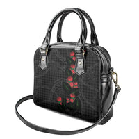 Hawaiian Kakau Art Shoulder Handbag Taro Leaves with Ohia Lehua and Pakala Pattern LT03 - Polynesian Pride