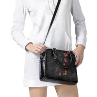 Hawaiian Kakau Art Shoulder Handbag Taro Leaves with Ohia Lehua and Pakala Pattern LT03 - Polynesian Pride