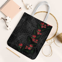 Hawaiian Kakau Art Tote Bag Taro Leaves with Ohia Lehua and Pakala Pattern - Polynesian Pride