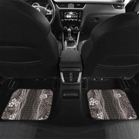 Hawaiian Art Flower Tribal with Lei Car Mats Palaka Pattern Grayscale - Polynesian Pride