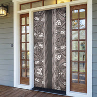 Hawaiian Art Flower Tribal with Lei Door Cover Palaka Pattern Grayscale LT03 - Polynesian Pride