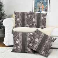 Hawaiian Art Flower Tribal with Lei Pillow Cover Palaka Pattern Grayscale LT03 - Polynesian Pride