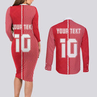 Custom Tahiti Football-Iron Warriors Couples Matching Long Sleeve Bodycon Dress and Long Sleeve Button Shirt LT03 - Polynesian Pride