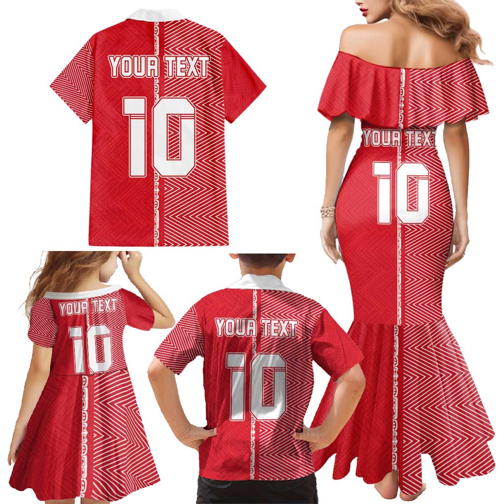 Custom Tahiti Football-Iron Warriors Family Matching Mermaid Dress and Hawaiian Shirt LT03 - Polynesian Pride