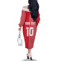 Custom Tahiti Football-Iron Warriors Family Matching Off The Shoulder Long Sleeve Dress and Hawaiian Shirt LT03 - Polynesian Pride