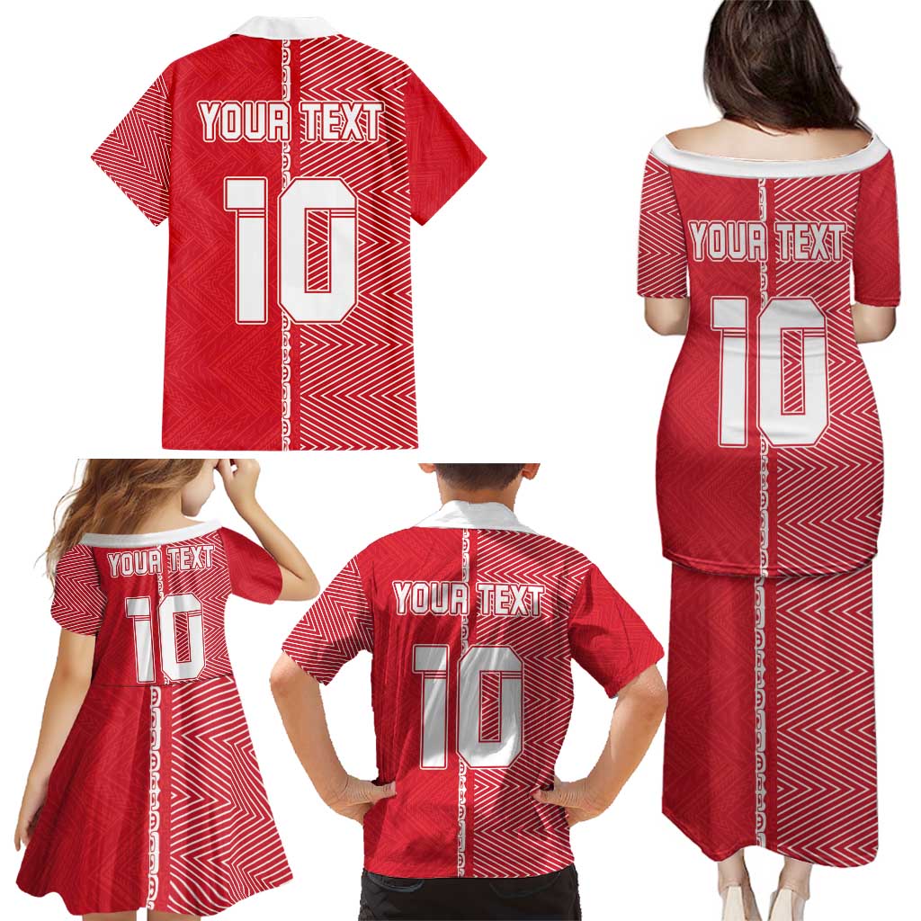 Custom Tahiti Football-Iron Warriors Family Matching Puletasi and Hawaiian Shirt LT03 - Polynesian Pride