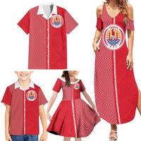 Custom Tahiti Football-Iron Warriors Family Matching Summer Maxi Dress and Hawaiian Shirt LT03 - Polynesian Pride