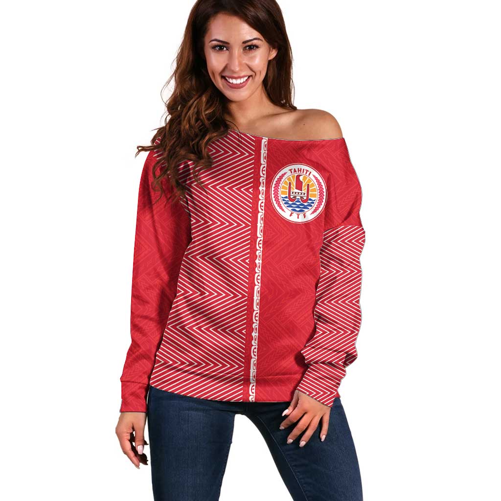 Custom Tahiti Football-Iron Warriors Off Shoulder Sweater