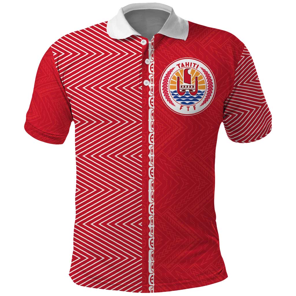 Custom Tahiti Football-Iron Warriors Polo Shirt LT03 Red - Polynesian Pride