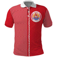 Custom Tahiti Football-Iron Warriors Polo Shirt LT03 Red - Polynesian Pride