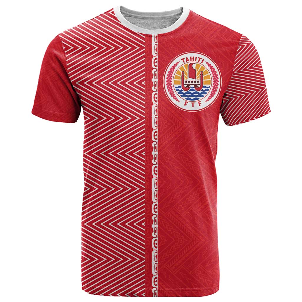 Custom Tahiti Football-Iron Warriors T Shirt LT03 Red - Polynesian Pride