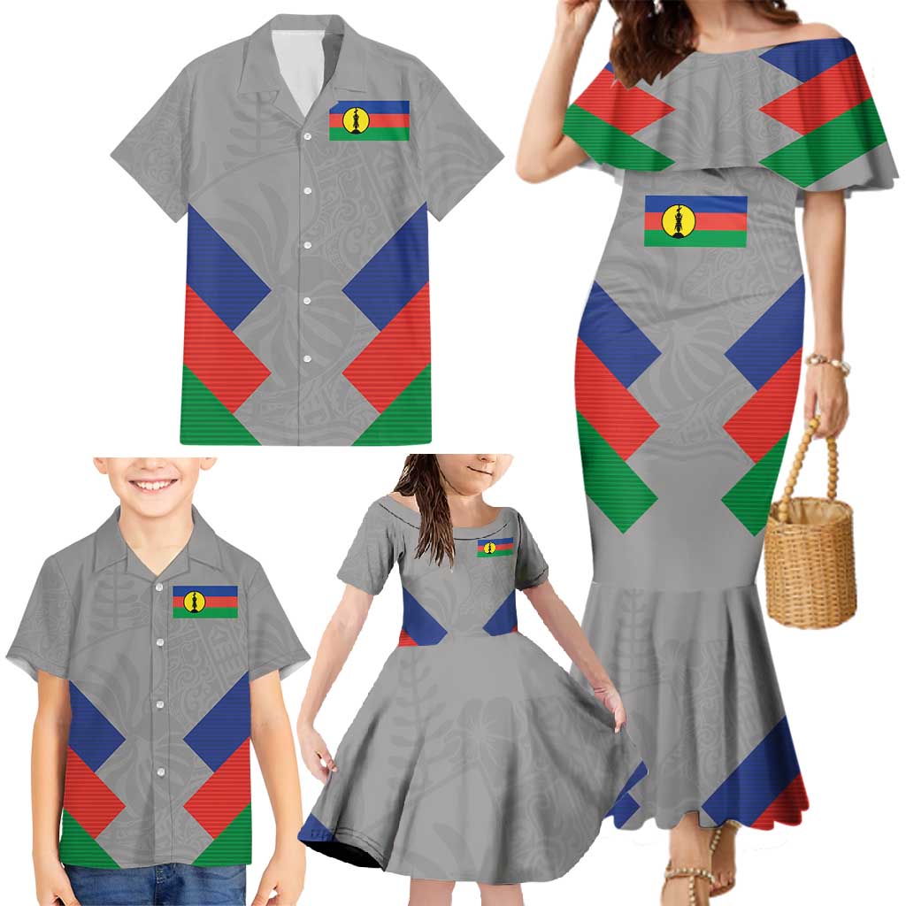 Custom New Caledonia-The Kagus Family Matching Mermaid Dress and Hawaiian Shirt LT03 - Polynesian Pride