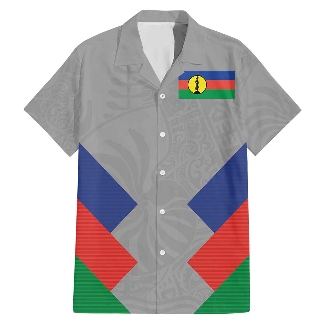 Custom New Caledonia-The Kagus Family Matching Mermaid Dress and Hawaiian Shirt LT03 Dad's Shirt - Short Sleeve Gray - Polynesian Pride