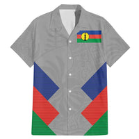 Custom New Caledonia-The Kagus Family Matching Mermaid Dress and Hawaiian Shirt LT03 Dad's Shirt - Short Sleeve Gray - Polynesian Pride
