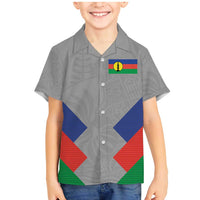 Custom New Caledonia-The Kagus Family Matching Mermaid Dress and Hawaiian Shirt LT03 Son's Shirt Gray - Polynesian Pride