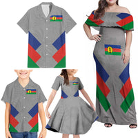 Custom New Caledonia-The Kagus Family Matching Off Shoulder Maxi Dress and Hawaiian Shirt LT03 - Polynesian Pride