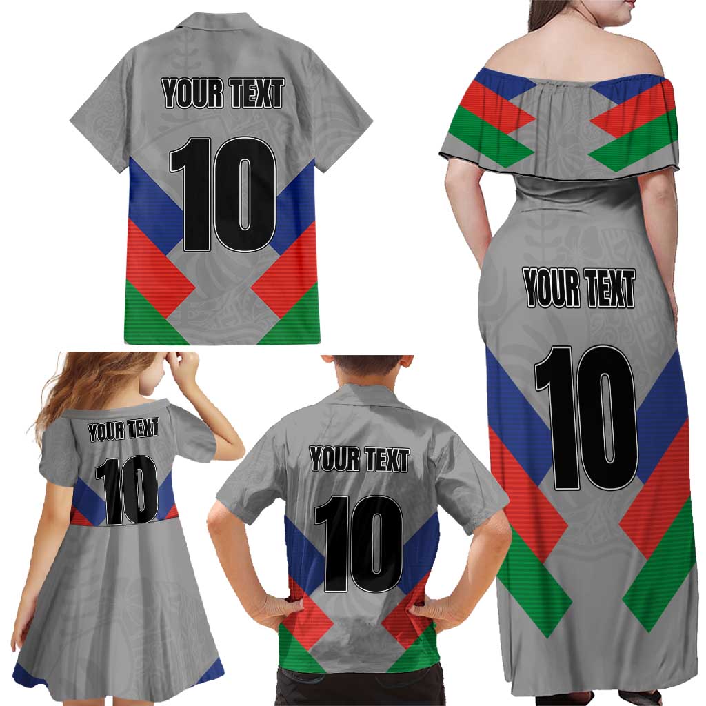 Custom New Caledonia-The Kagus Family Matching Off Shoulder Maxi Dress and Hawaiian Shirt LT03 - Polynesian Pride