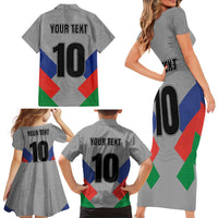 Custom New Caledonia-The Kagus Family Matching Short Sleeve Bodycon Dress and Hawaiian Shirt LT03 - Polynesian Pride
