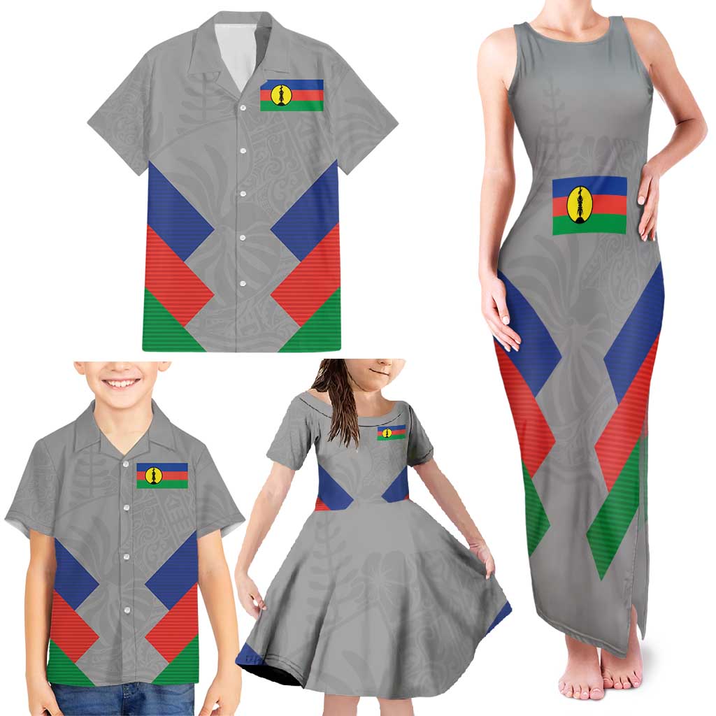 Custom New Caledonia-The Kagus Family Matching Tank Maxi Dress and Hawaiian Shirt