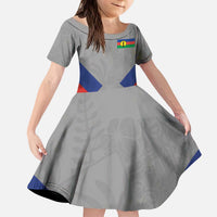 Custom New Caledonia-The Kagus Kid Short Sleeve Dress
