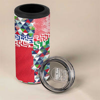Hawaiian Floral Kakau Tropical Leaves-Sporty Style 4 in 1 Can Cooler Tumbler LT03 - Polynesian Pride