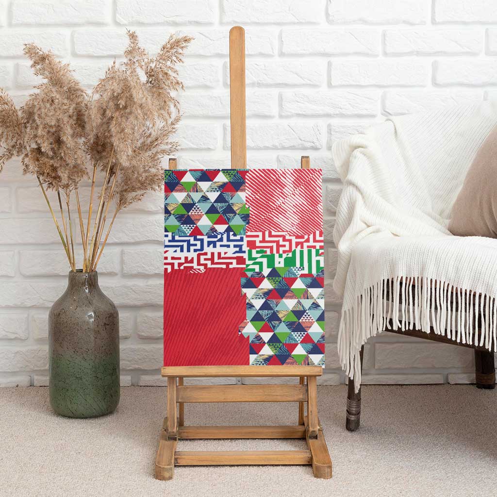 Hawaiian Floral Kakau Tropical Leaves-Sporty Style Canvas Wall Art LT03 - Polynesian Pride
