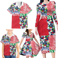 Hawaiian Floral Kakau Tropical Leaves-Sporty Style Family Matching Long Sleeve Bodycon Dress and Hawaiian Shirt LT03 - Polynesian Pride