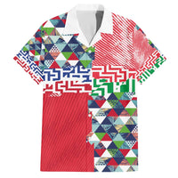 Hawaiian Floral Kakau Tropical Leaves-Sporty Style Family Matching Off The Shoulder Long Sleeve Dress and Hawaiian Shirt LT03 Dad's Shirt - Short Sleeve Art - Polynesian Pride