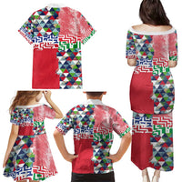 Hawaiian Floral Kakau Tropical Leaves-Sporty Style Family Matching Puletasi and Hawaiian Shirt LT03 - Polynesian Pride