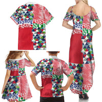 Hawaiian Floral Kakau Tropical Leaves-Sporty Style Family Matching Summer Maxi Dress and Hawaiian Shirt LT03 - Polynesian Pride