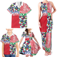Hawaiian Floral Kakau Tropical Leaves-Sporty Style Family Matching Tank Maxi Dress and Hawaiian Shirt LT03 - Polynesian Pride