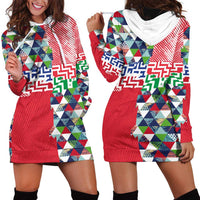 Hawaiian Floral Kakau Tropical Leaves-Sporty Style Hoodie Dress LT03 - Polynesian Pride