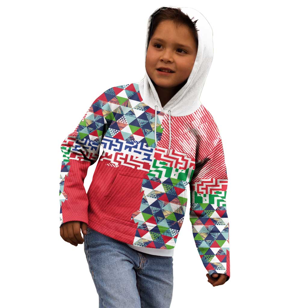 Hawaiian Floral Kakau Tropical Leaves-Sporty Style Kid Hoodie LT03 - Polynesian Pride