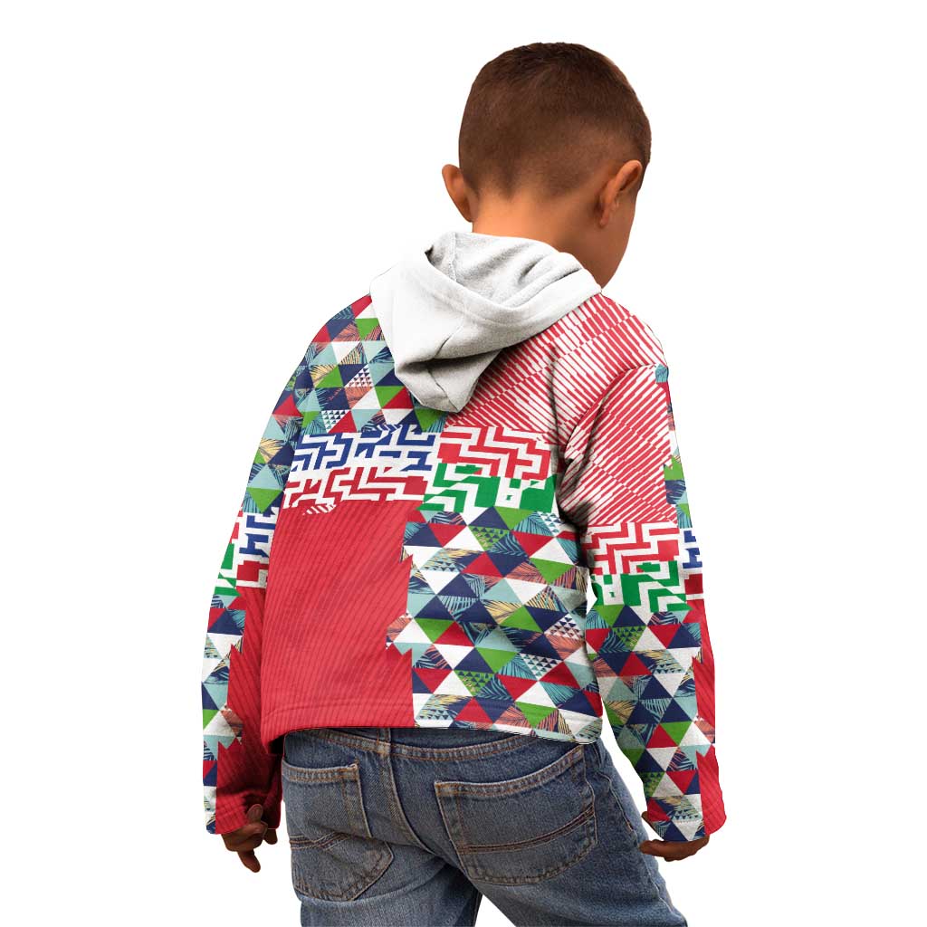 Hawaiian Floral Kakau Tropical Leaves-Sporty Style Kid Hoodie LT03 - Polynesian Pride