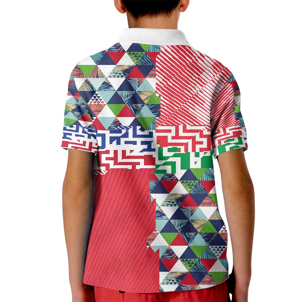 Hawaiian Floral Kakau Tropical Leaves-Sporty Style Kid Polo Shirt LT03 - Polynesian Pride
