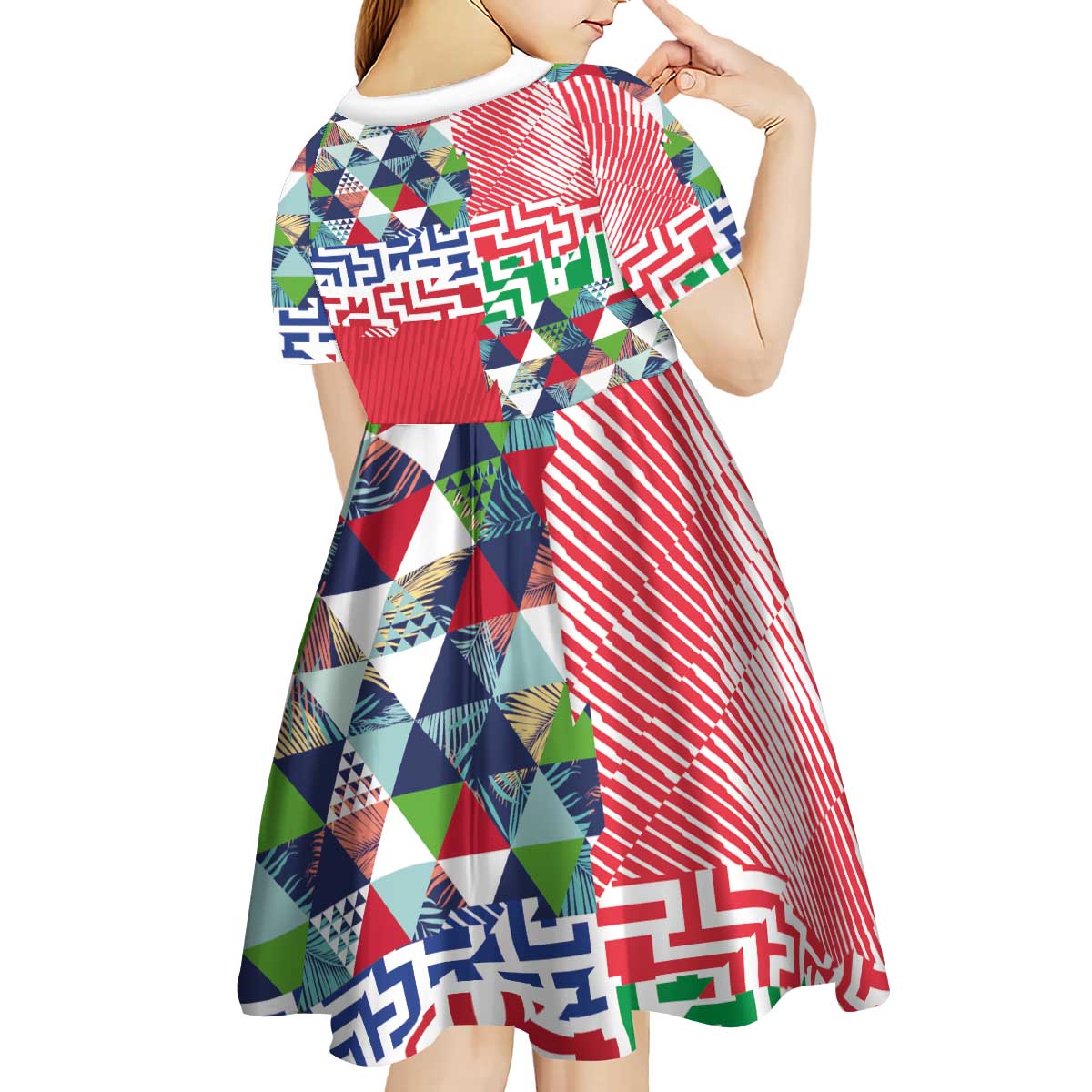 Hawaiian Floral Kakau Tropical Leaves-Sporty Style Kid Short Sleeve Dress LT03 - Polynesian Pride
