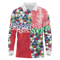 Hawaiian Floral Kakau Tropical Leaves-Sporty Style Long Sleeve Polo Shirt LT03 Art - Polynesian Pride