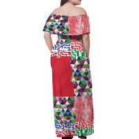 Hawaiian Floral Kakau Tropical Leaves-Sporty Style Off Shoulder Maxi Dress LT03 - Polynesian Pride