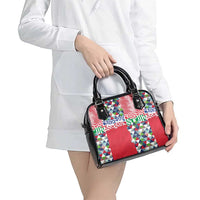 Hawaiian Floral Kakau Tropical Leaves-Sporty Style Shoulder Handbag