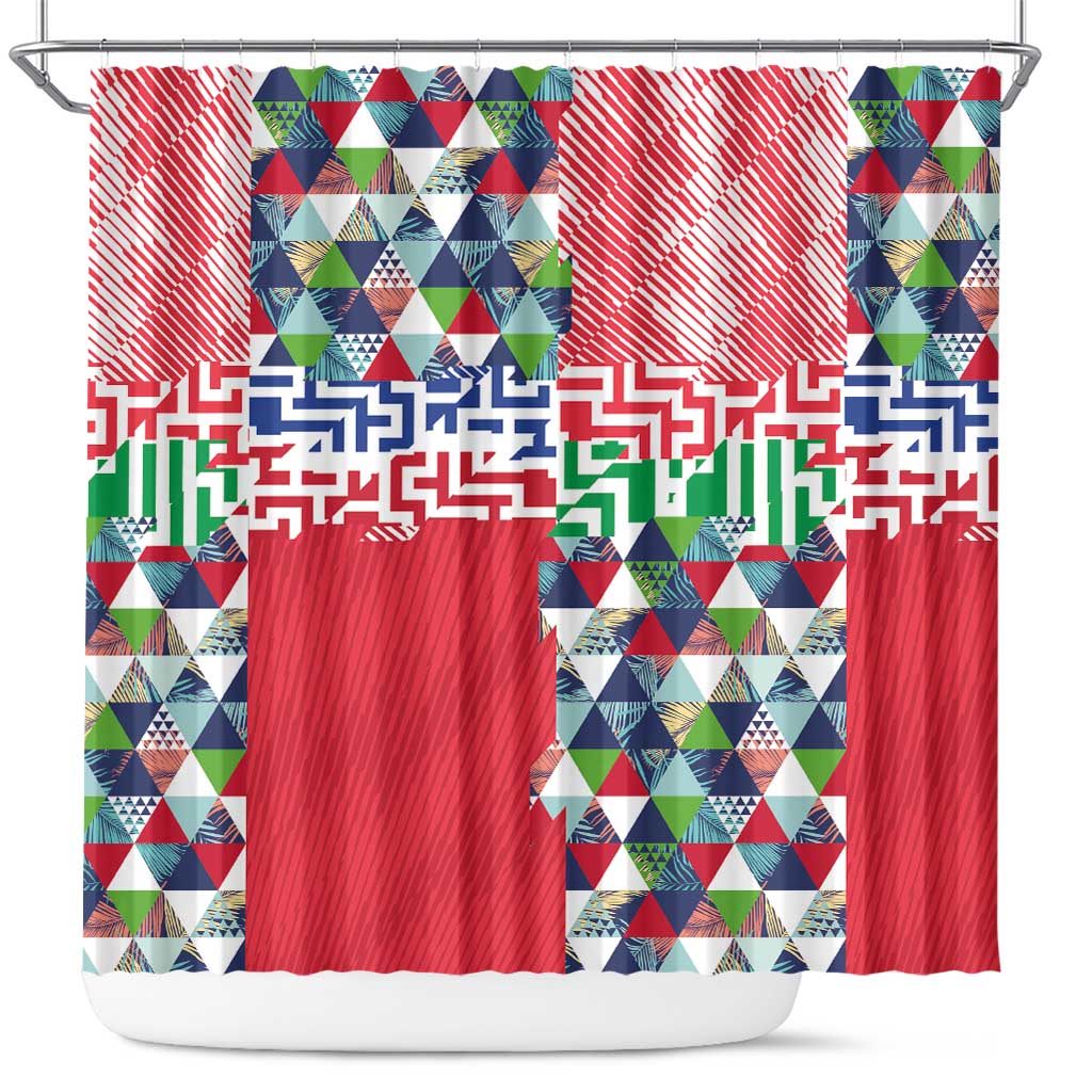 Hawaiian Floral Kakau Tropical Leaves-Sporty Style Shower Curtain LT03 Art - Polynesian Pride