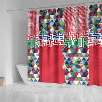 Hawaiian Floral Kakau Tropical Leaves-Sporty Style Shower Curtain LT03 - Polynesian Pride