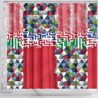 Hawaiian Floral Kakau Tropical Leaves-Sporty Style Shower Curtain LT03 - Polynesian Pride