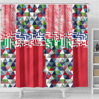 Hawaiian Floral Kakau Tropical Leaves-Sporty Style Shower Curtain LT03 - Polynesian Pride