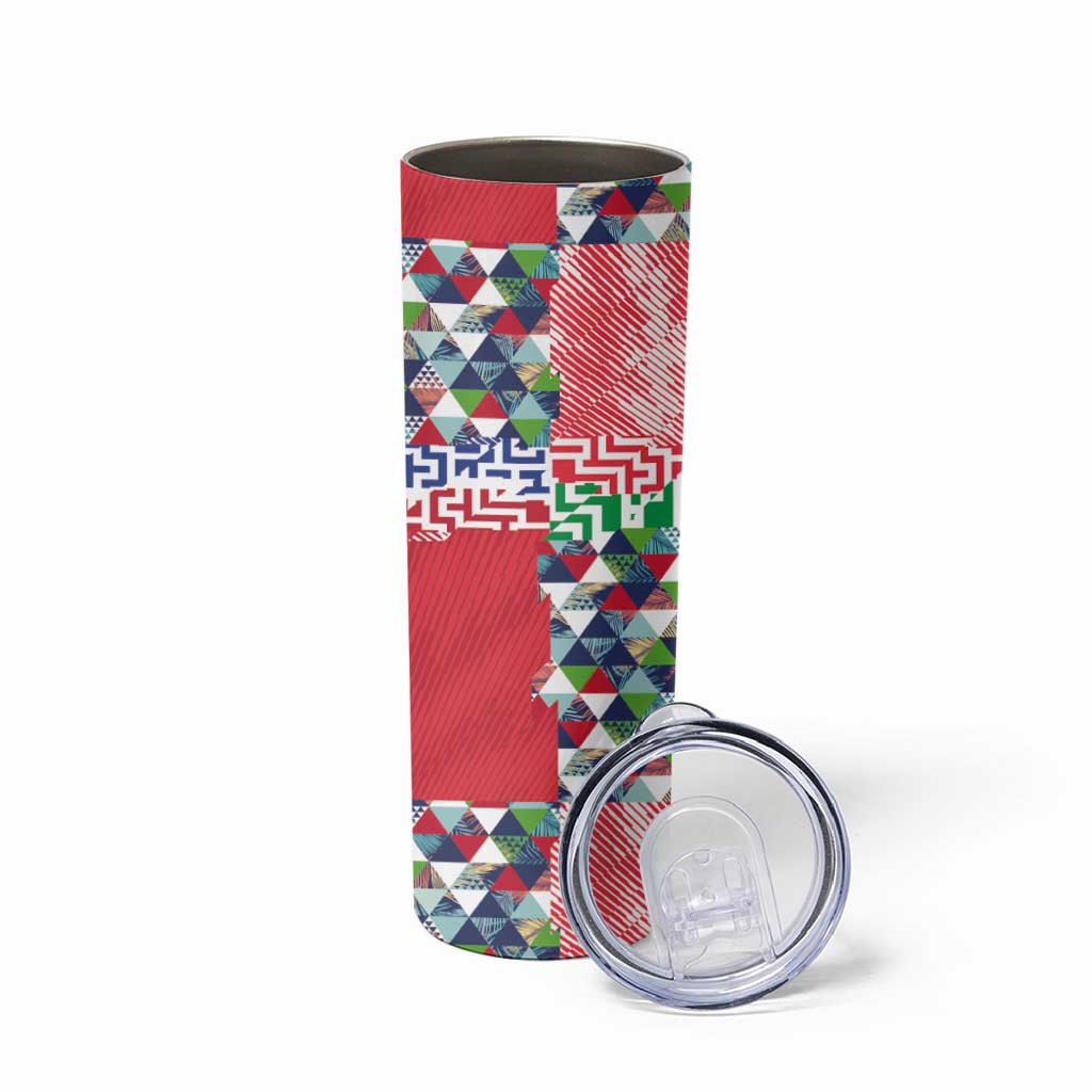 Hawaiian Floral Kakau Tropical Leaves-Sporty Style Skinny Tumbler LT03 - Polynesian Pride