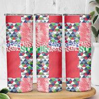 Hawaiian Floral Kakau Tropical Leaves-Sporty Style Skinny Tumbler LT03 - Polynesian Pride