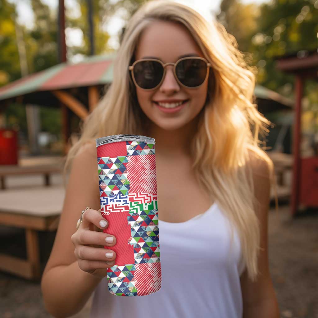 Hawaiian Floral Kakau Tropical Leaves-Sporty Style Skinny Tumbler LT03 - Polynesian Pride