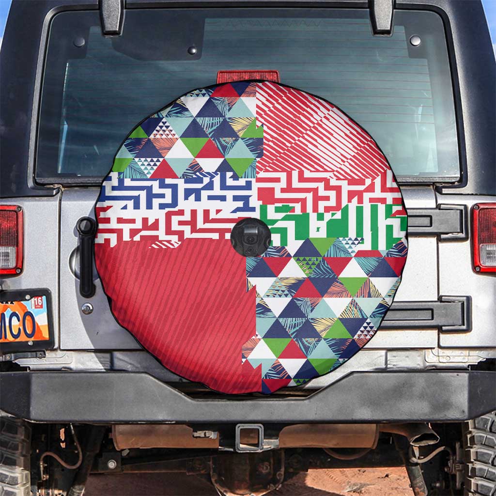 Hawaiian Floral Kakau Tropical Leaves-Sporty Style Spare Tire Cover LT03 Art - Polynesian Pride